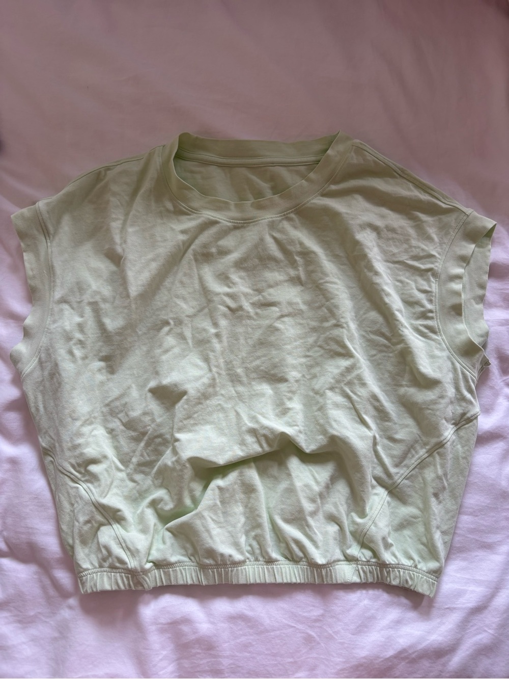 lululemon athletica Pale Green Cropped Cap-Sleeve Top